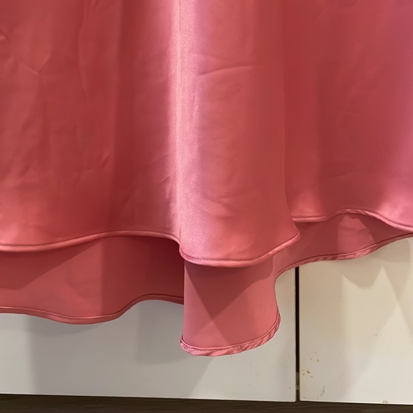 Hot Pink Satin Bias Skirt - Picture 5 of 6